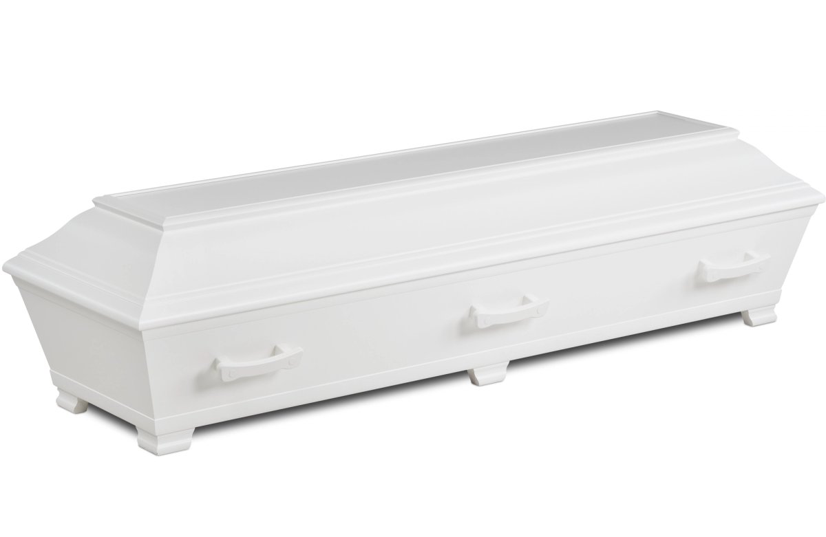 Kista Akvarell vit med trähandtag stängd