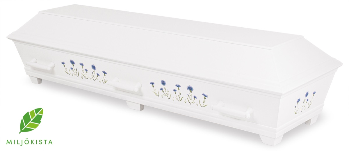 Kista Tradition vit med blåklintdekor stängd