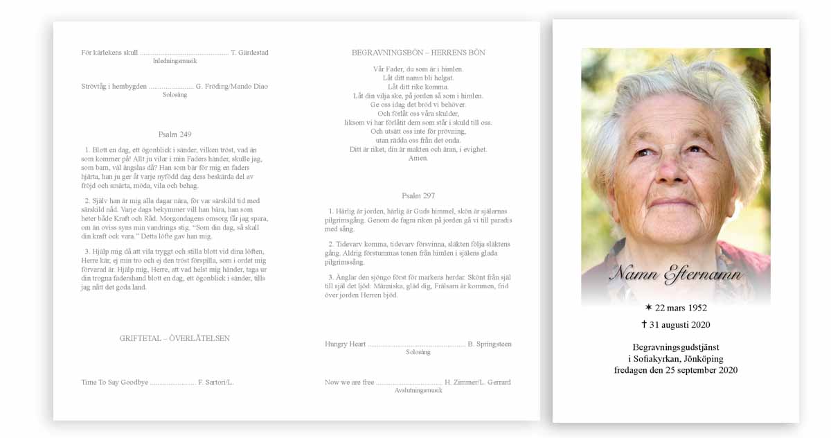 Programkort med foto