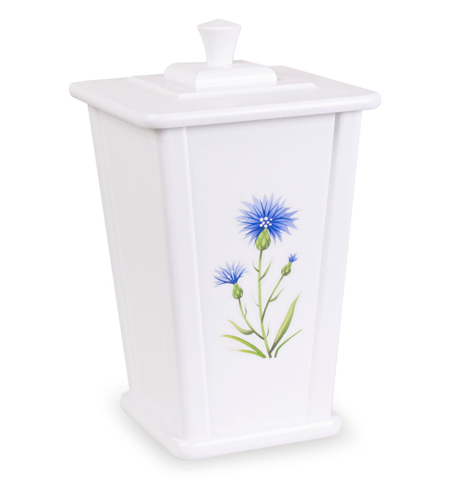 Urna Tradition vit med blåklintdekor